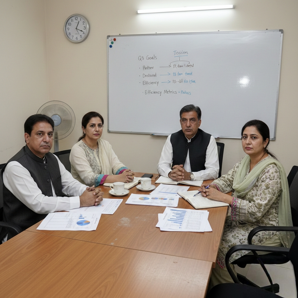 Pakistani operations review meeting with senior managers